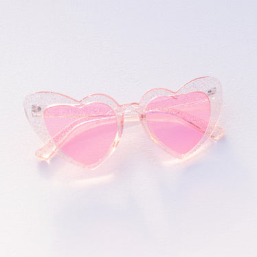 Hearteyes Sunglasses Pink Glitter