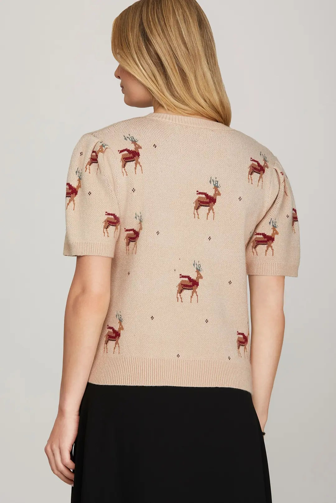 Oh Deer Knit Sweater Top