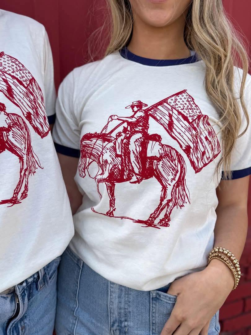 Cowboy Ringer Tee