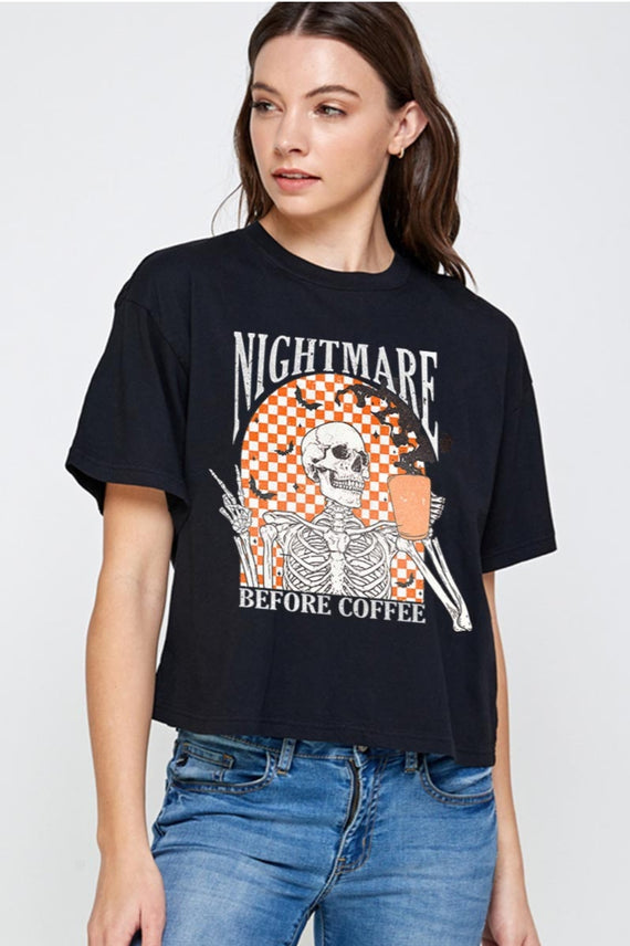 Nightmare Before Coffee Tee Black