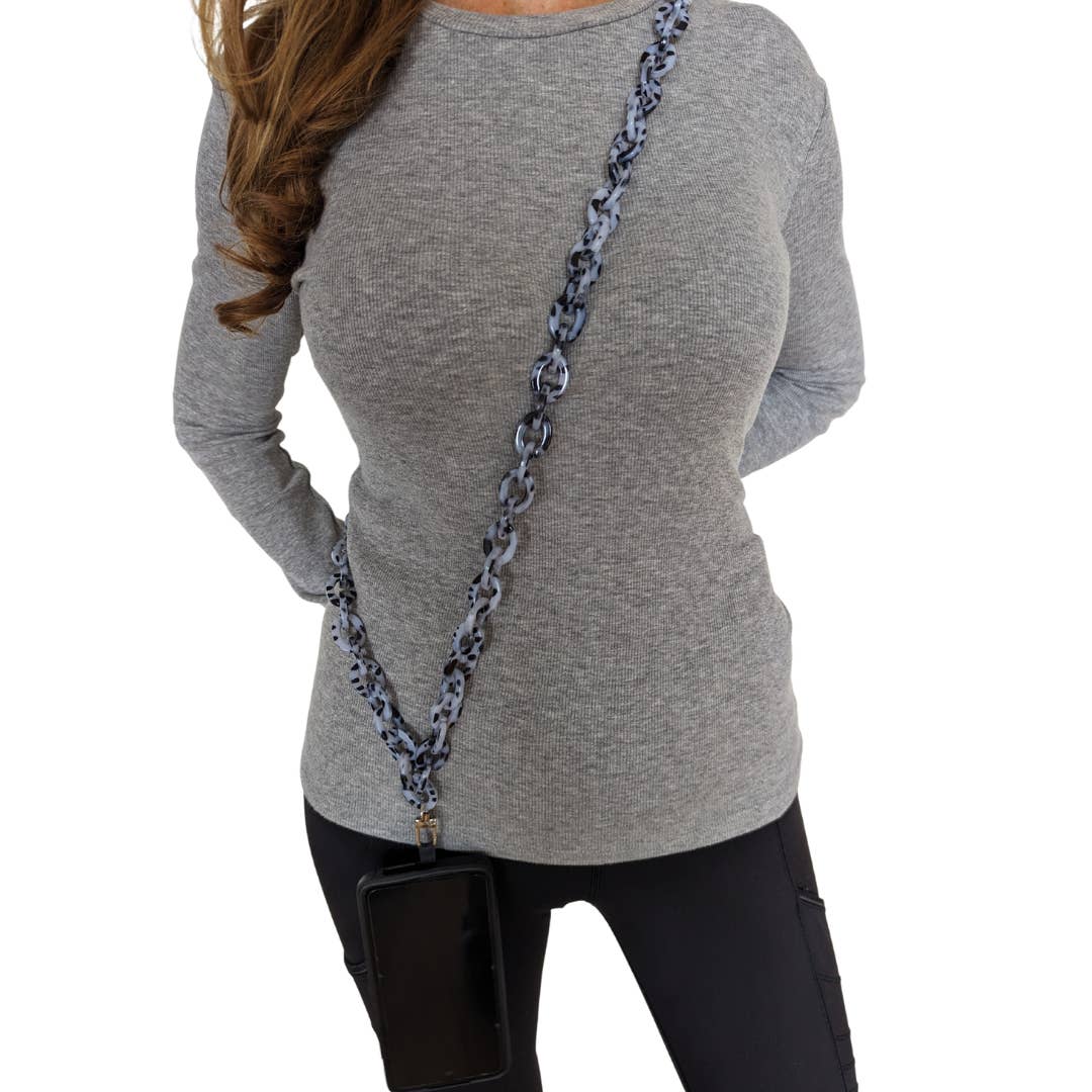 Crossbody Phone Chain Gray Smoke
