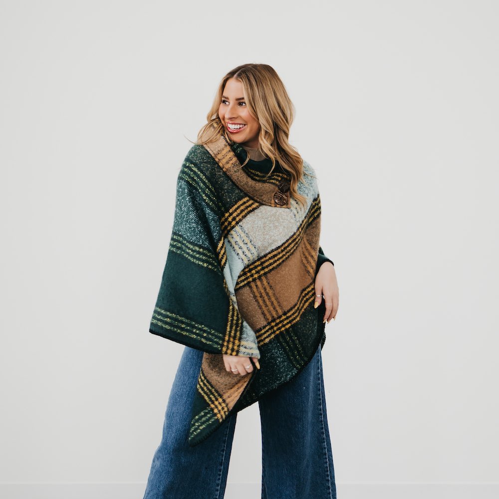 Bianca Button Neck Poncho