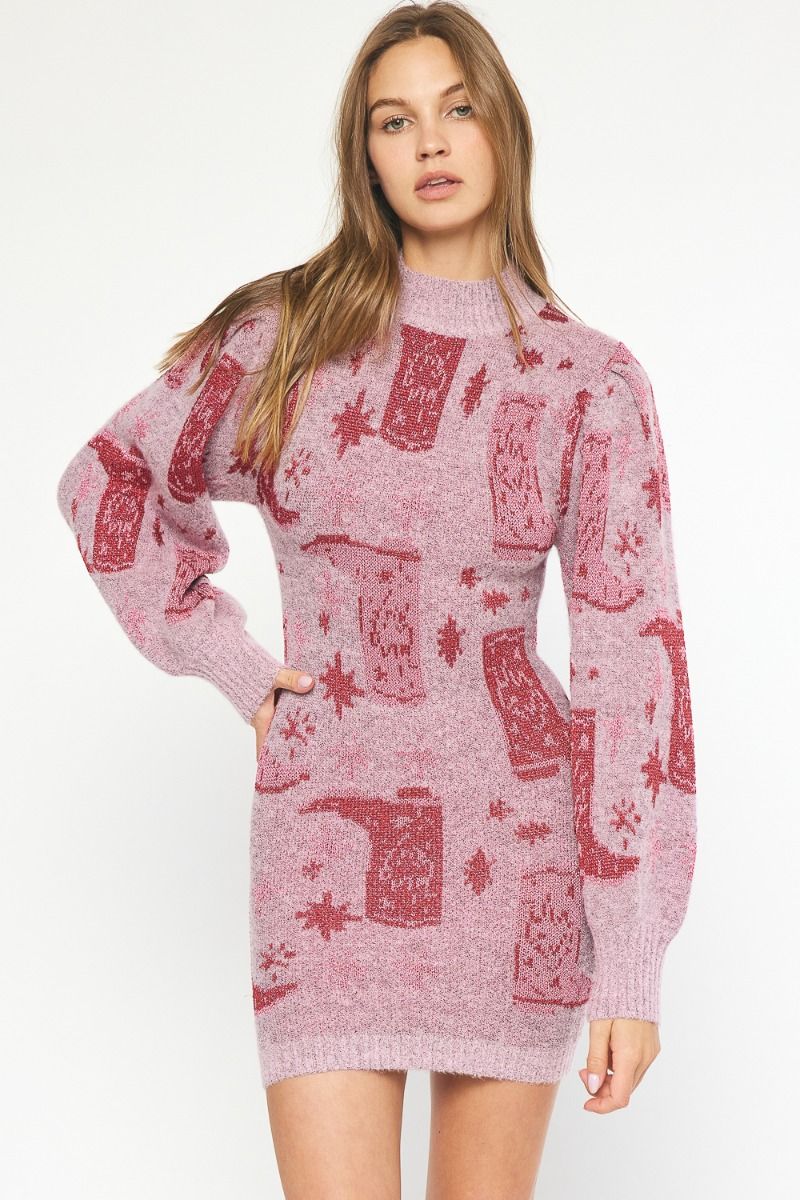 Rhinestone Cowgirl Dress Pink