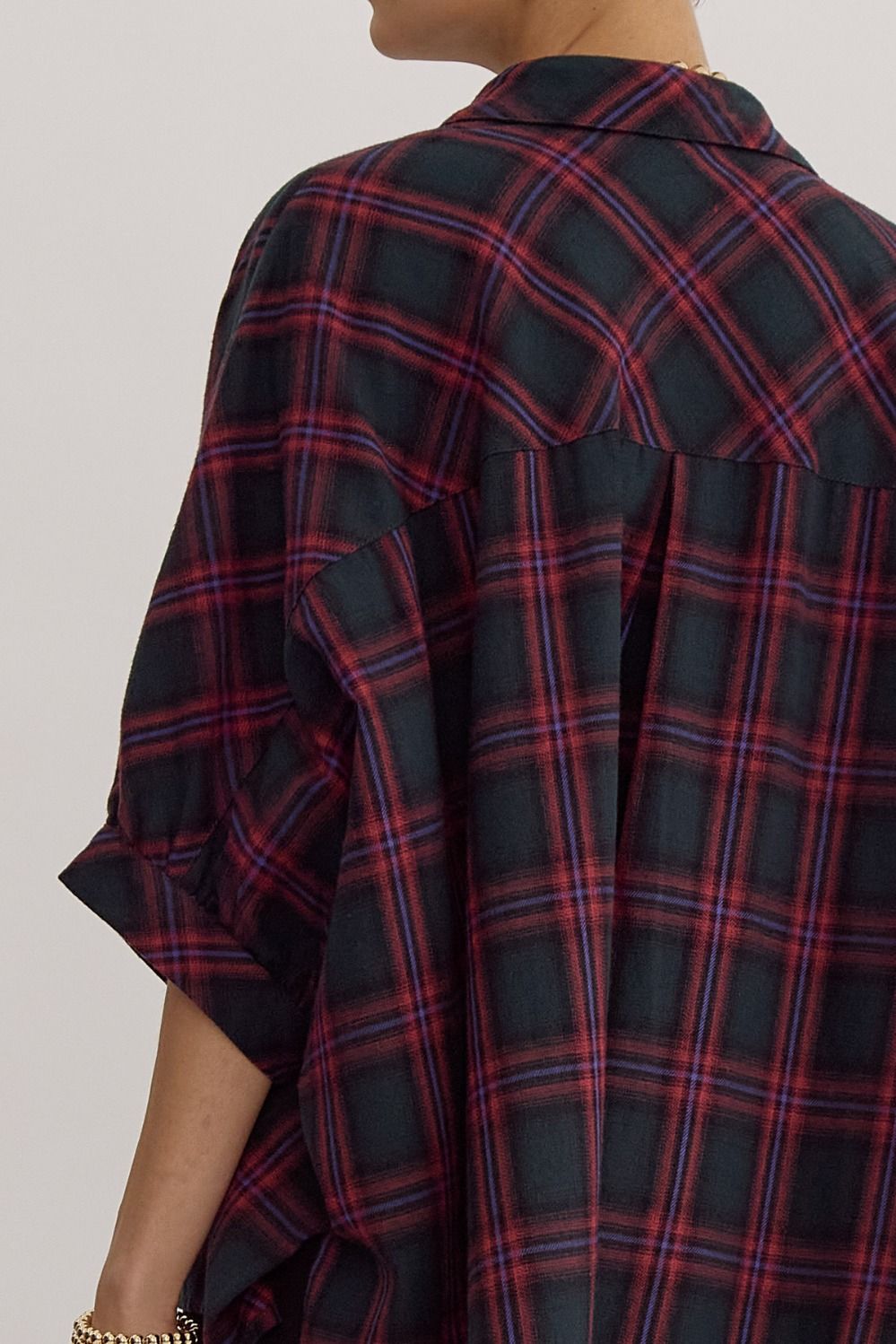 Fall Fever Oversized Plaid Button Down