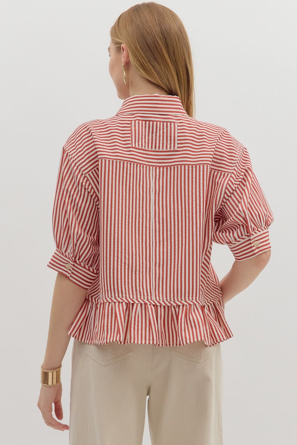 Going Places Striped Top Brick