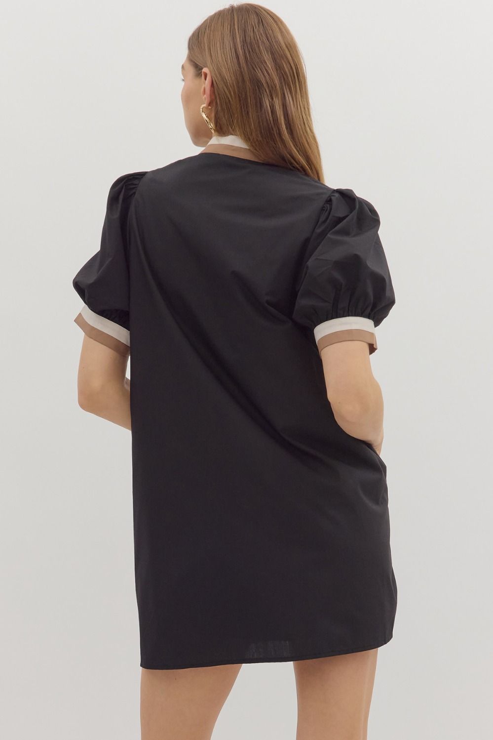 Great Times Contrast Trim Dress Black