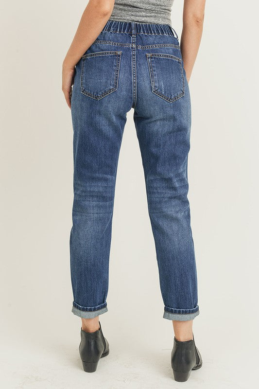 High Rise Distressed Vintage Mom Jeans