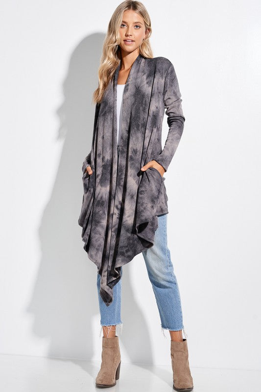 Tie Dye Waterfall Cardigan