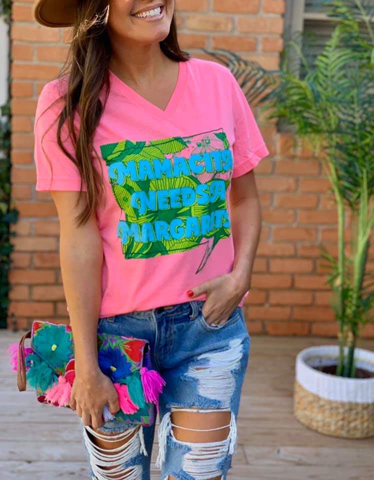 Mamacita Needs A Margarita Tee Pink