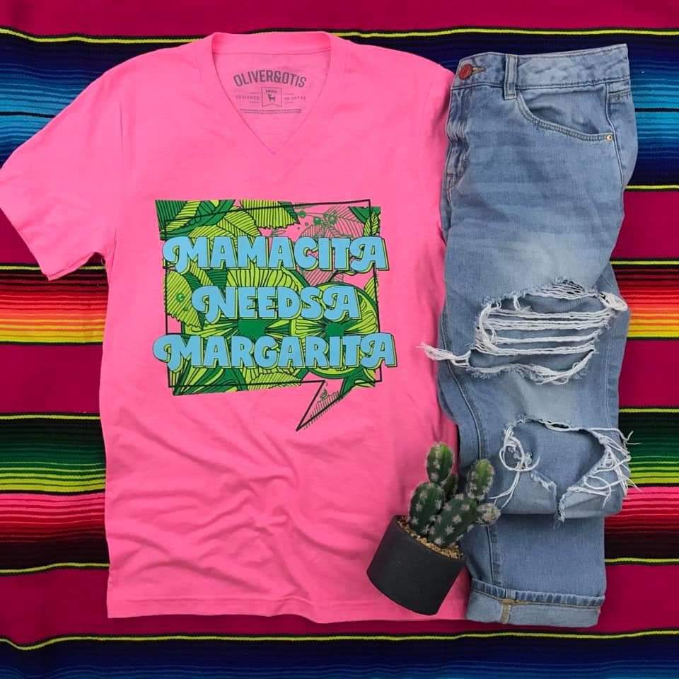 Mamacita Needs A Margarita Tee Pink