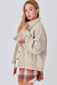 Carmen Corduroy Shacket Ivory