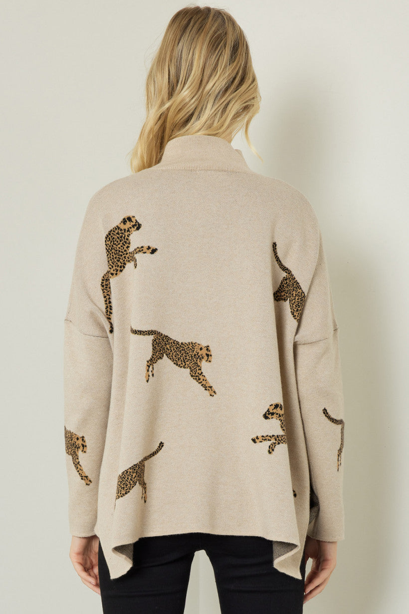 Poncho Tunic Sweater Oatmeal