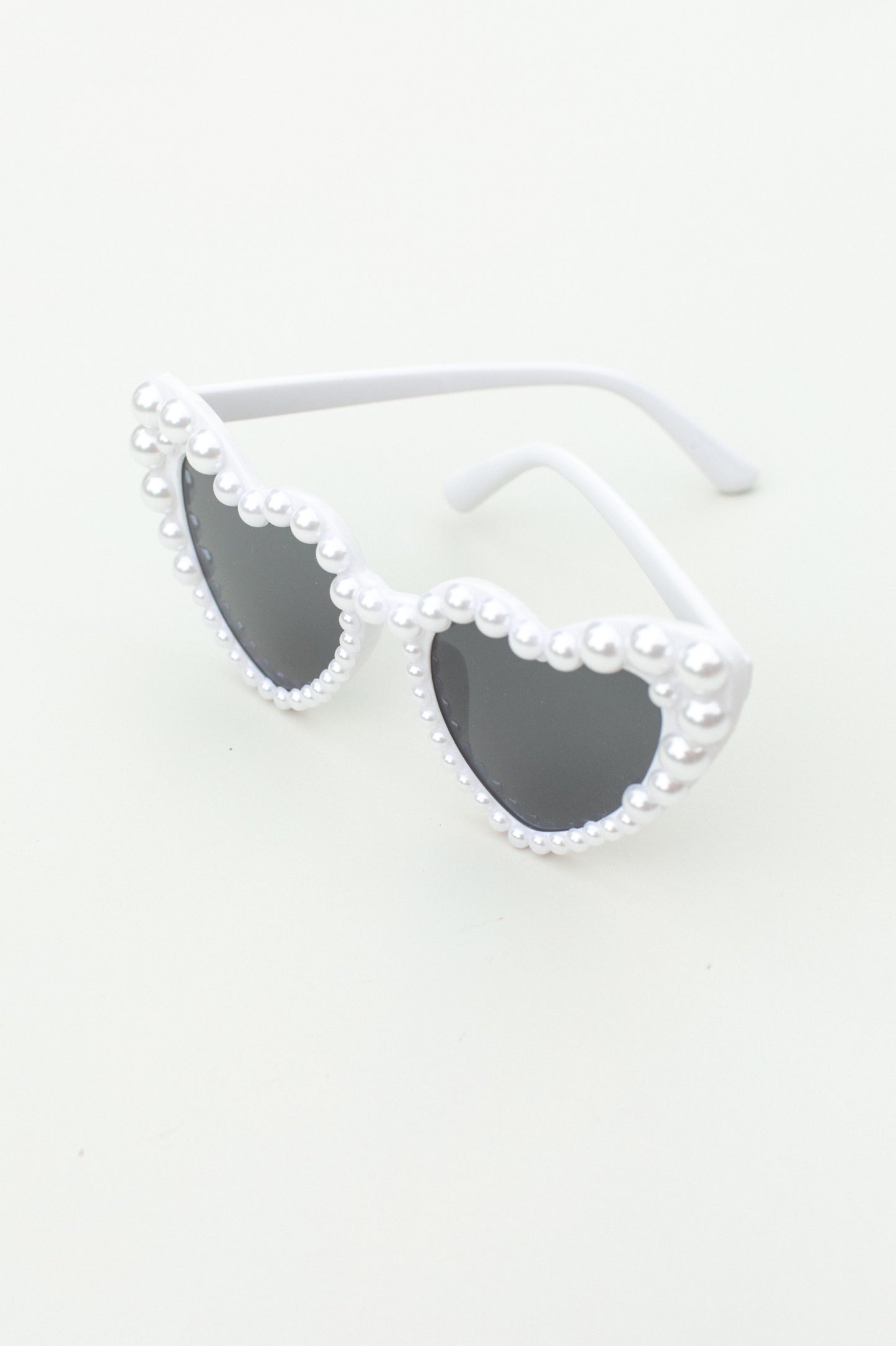 Bride Heart Sunglasses Pearl White