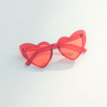 Hearteyes Sunglasses Red Glitter