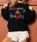 Merry & Bright Tinsel Sweater Black