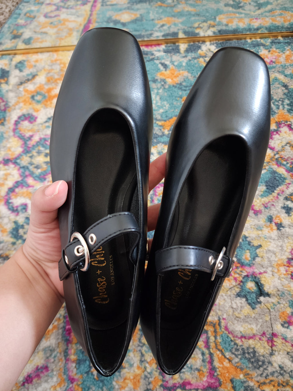 Ballet Flat With Buckle Strap Black