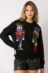 Sequin Nutcracker Sweater Black