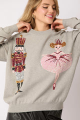 Nutcracker and Ballerina Sweater Gray