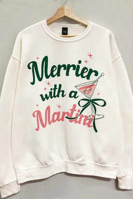 Merrier with a Martini Sweatshirt Oversized