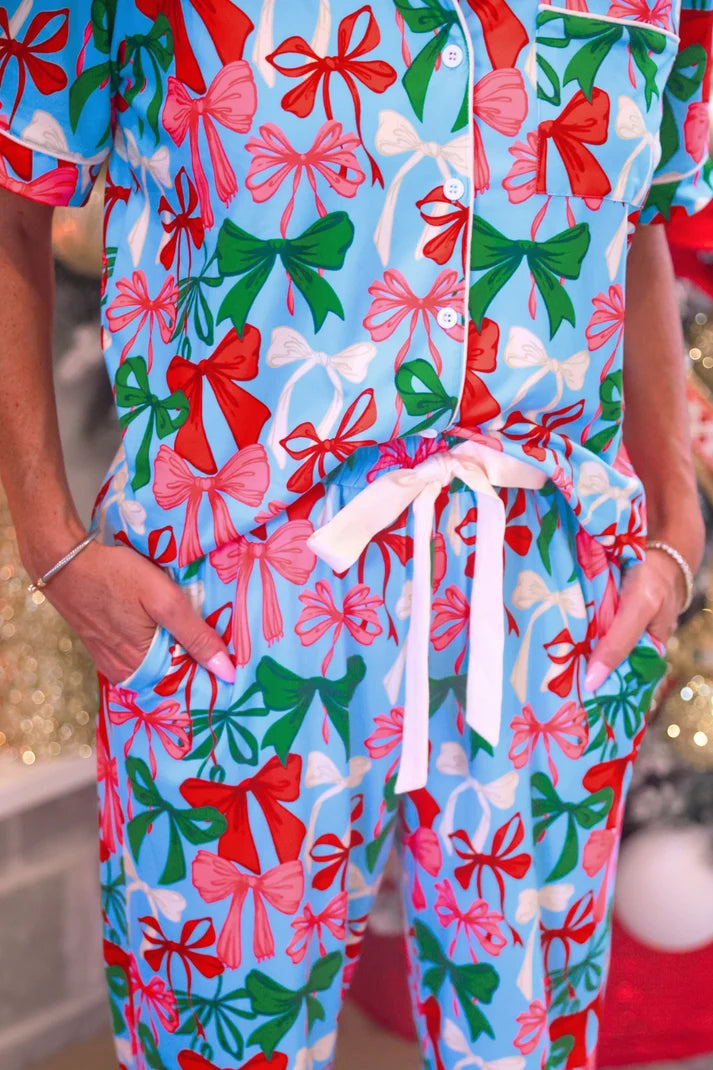 Jingle Bows Ruffle Pajama Set