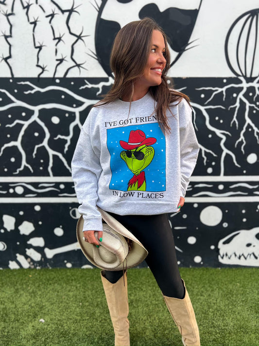 Friends in Low Places Sweatshirt Gray