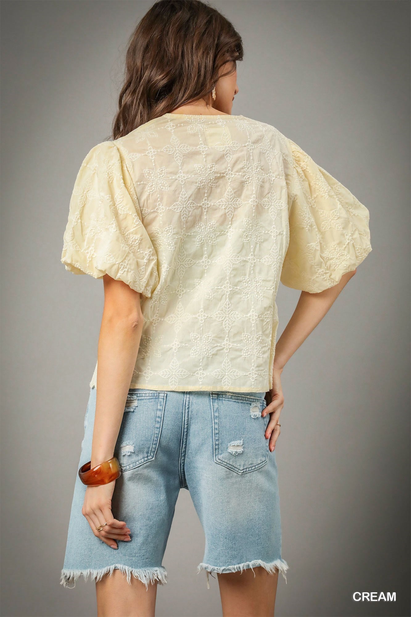 Vintage Eyelet Top Cream
