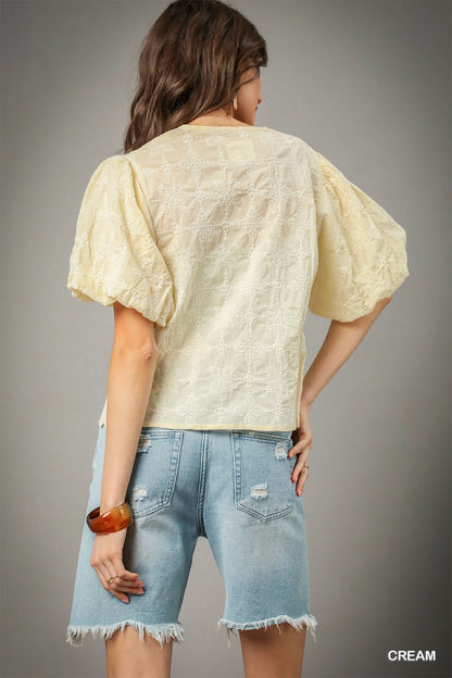 Vintage Eyelet Top Cream