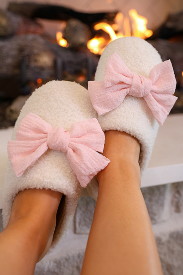 Pink Bow Slippers