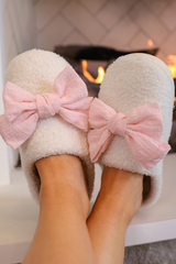 Pink Bow Slippers