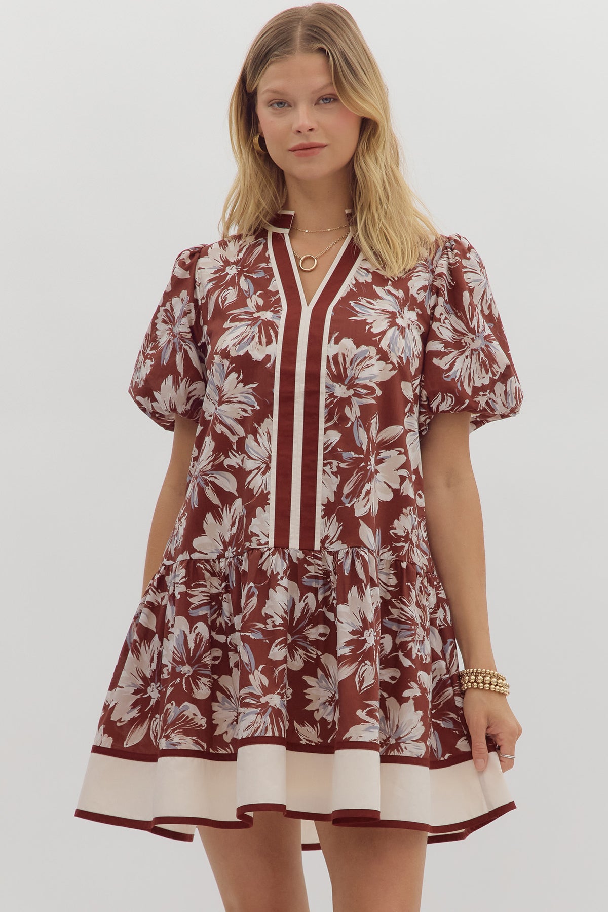 A Good Time Dress Burgundy