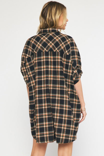 Like The First Time Black Plaid Tunic Dress