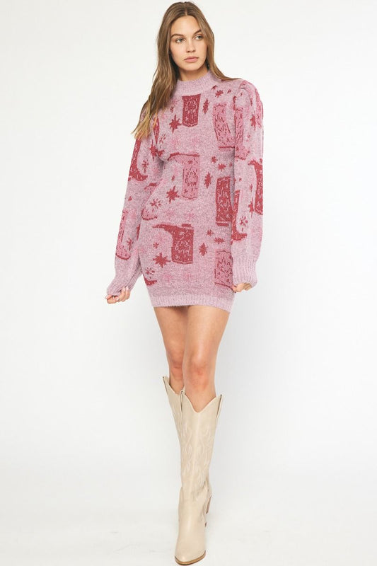 Rhinestone Cowgirl Dress Pink