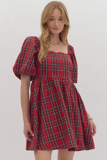 Festive Nights Holiday Plaid Dress