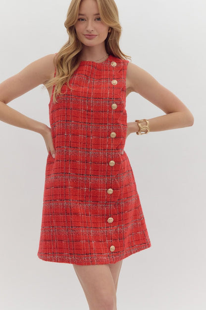 Holiday Red Tweed Dress Bella & Rose Boutique Holiday Red Tweed Dress Bella & Rose Boutique