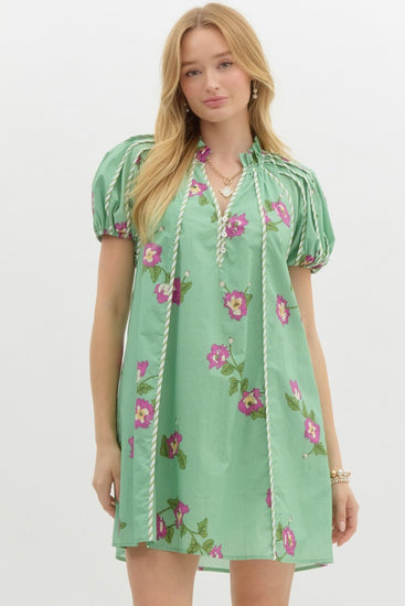 Ansley Floral Dress Green