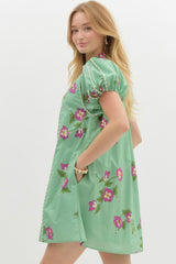 Ansley Floral Dress Green