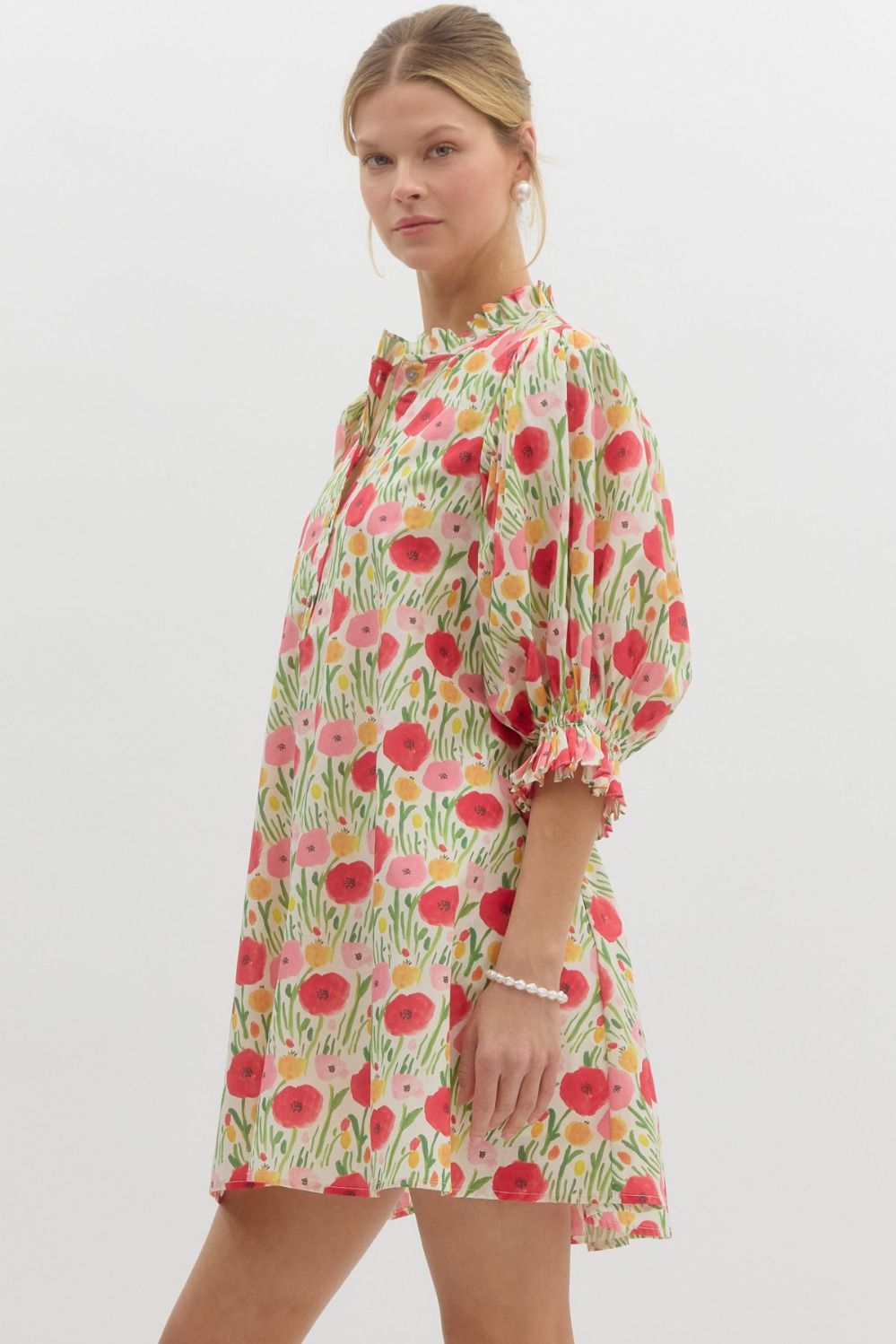 Red Peony Mini Dress