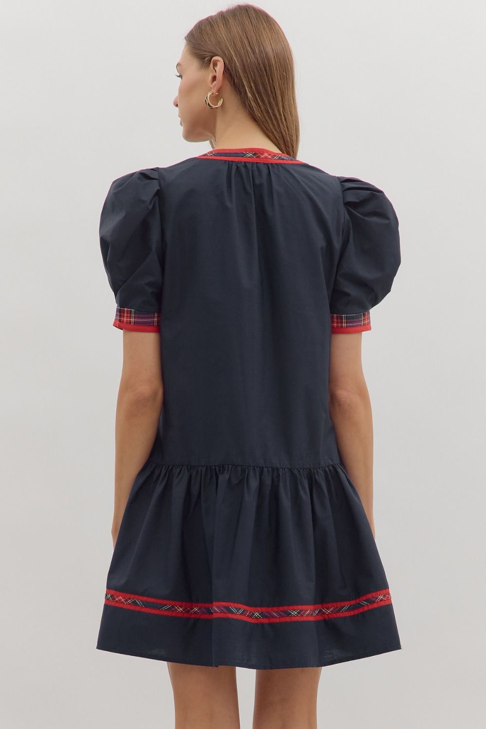Merry Days Holiday Dress Navy Blue