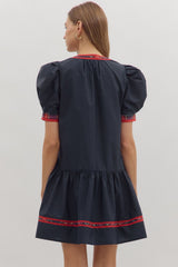 Merry Days Holiday Dress Navy Blue