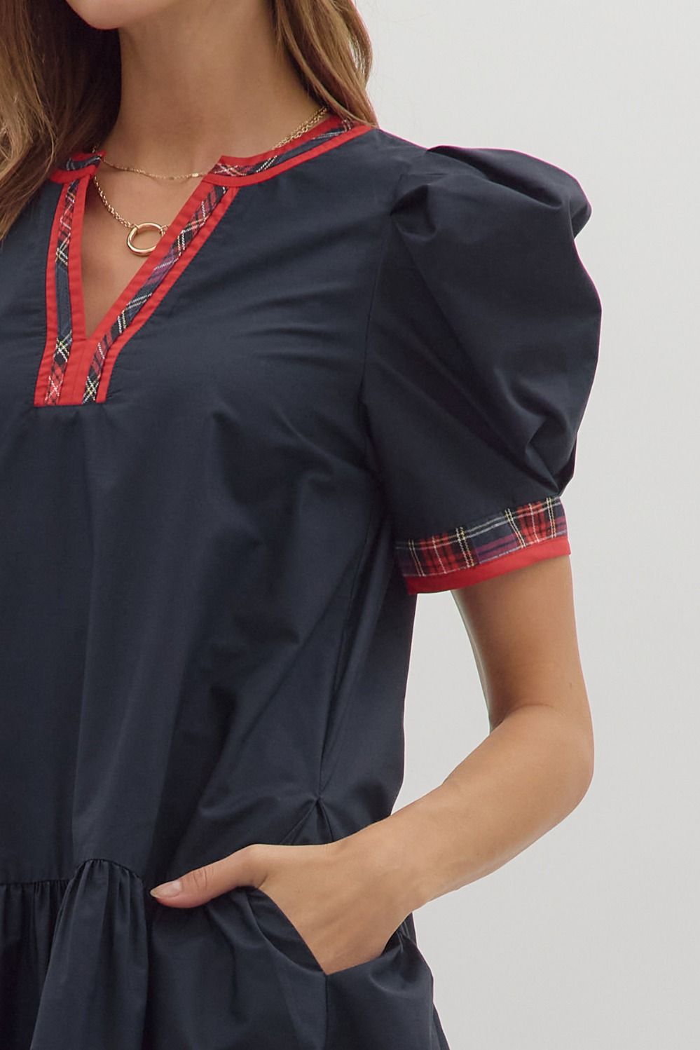 Merry Days Holiday Dress Navy Blue