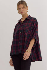 Fall Fever Oversized Plaid Button Down