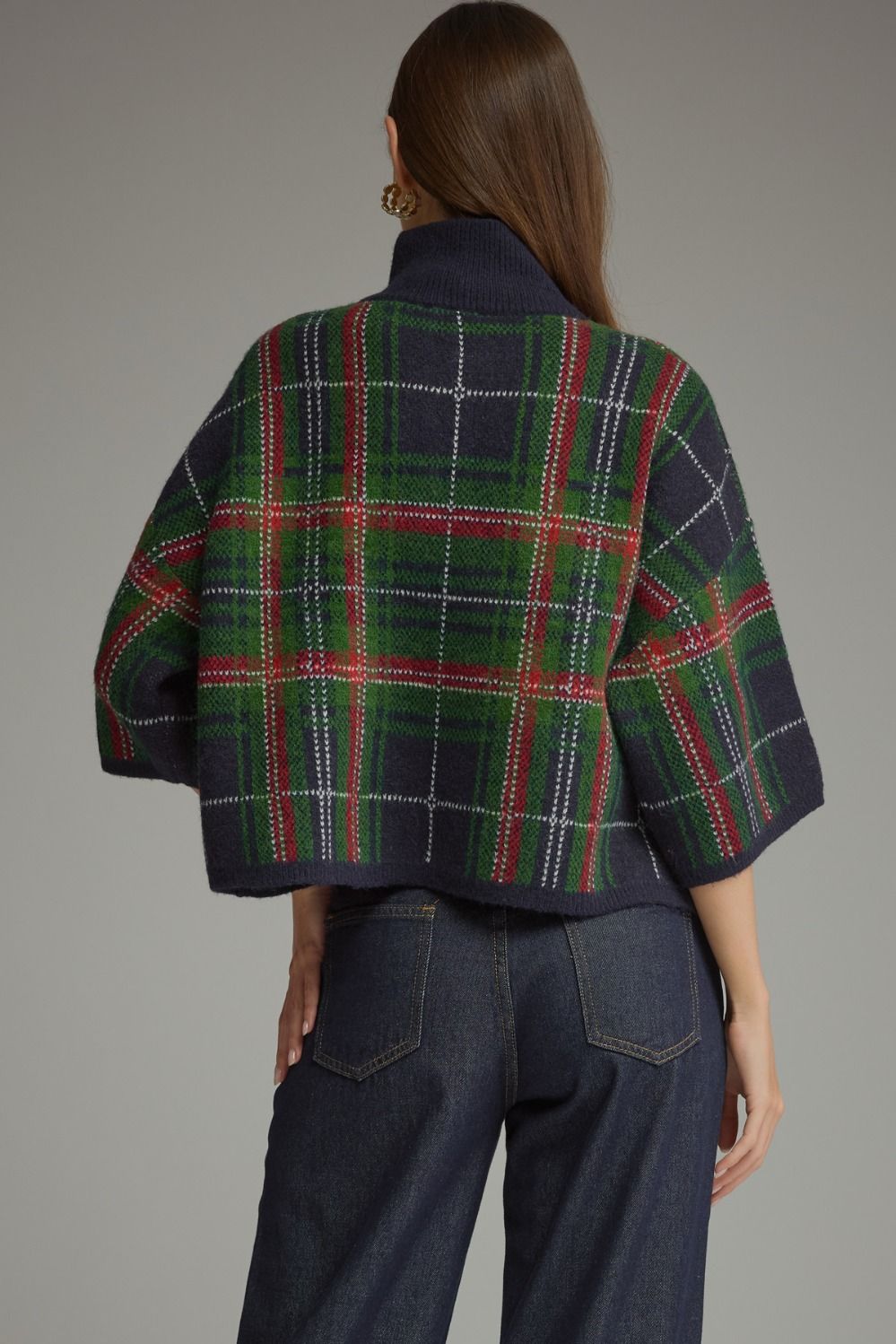 Plaid to be Here Holiday Sweater Navy