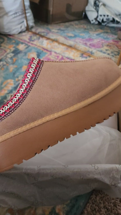Tessa Platform Slippers Camel