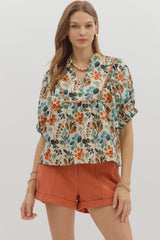 Lovely Botanical Print Top