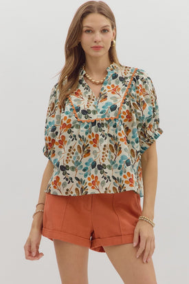 Lovely Botanical Print Top