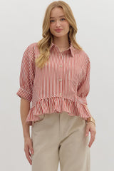Going Places Striped Top Brick