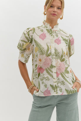Botanical Gardens Cream Top