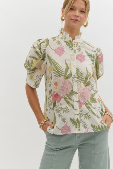 Botanical Gardens Cream Top