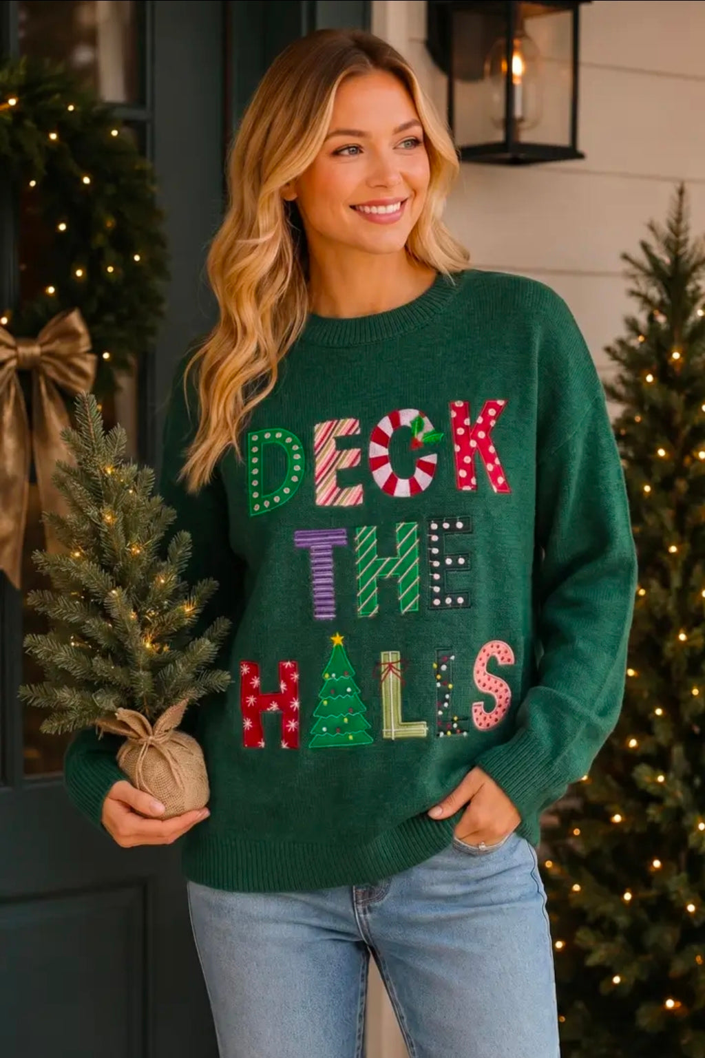 Deck the Halls Patchwork Sweater