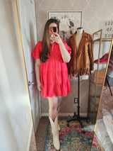 Sweetheart Red Tiered Dress